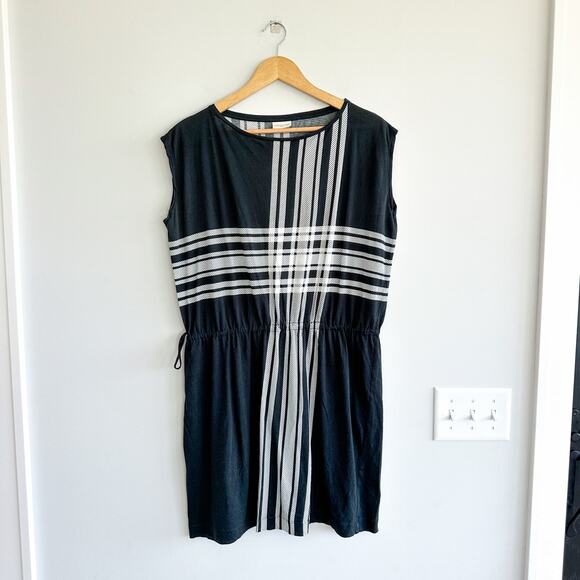 Dries Van Noten Dresses & Skirts - Dries Van Noten Striped Cinch Waist Tunic Dress Black White L